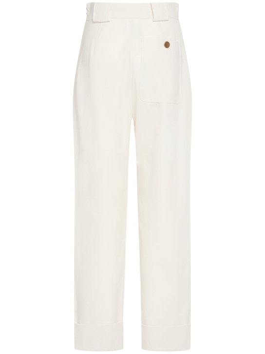 Max Mara: Palio cotton twill cropped pants - Ivory - women_3 | Luisa Via Roma