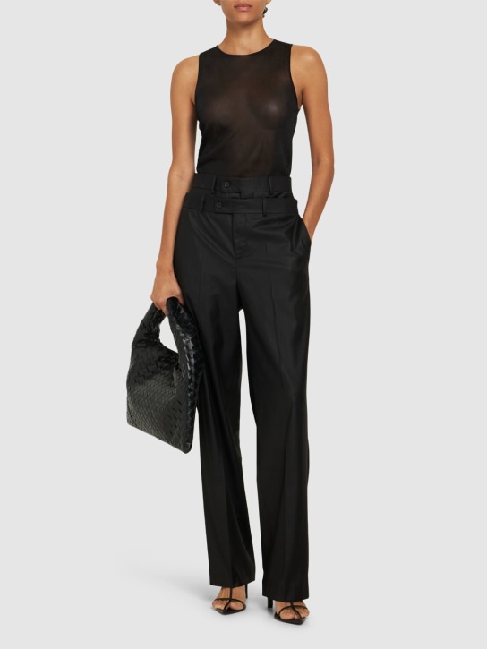 BETTTER: Pantalon en laine mélangée à double taille - Noir - women_1 | Luisa Via Roma