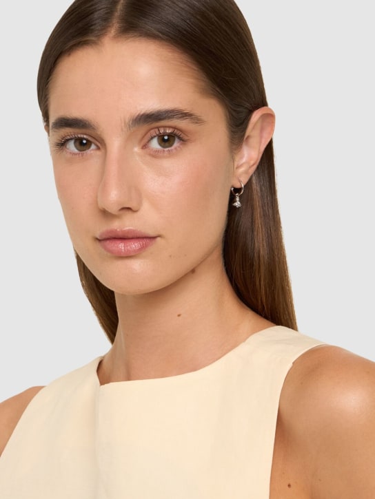 Vivienne Westwood: Nina Spark crystal hoop earrings - women_1 | Luisa Via Roma