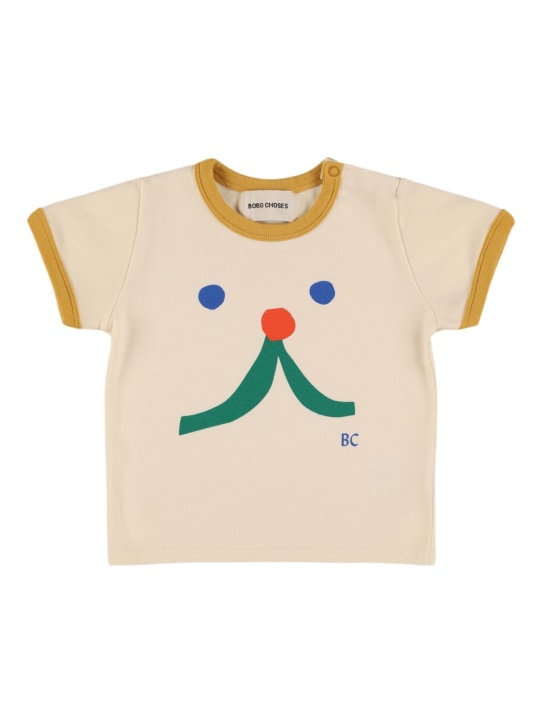 Bobo Choses: Camiseta de mezcla de algodón estampada - Blanco - kids-boys_0 | Luisa Via Roma