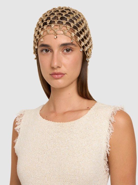 Rabanne: Raphia crochet beanie - women_1 | Luisa Via Roma