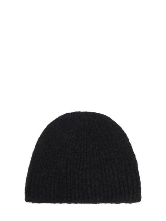 Dries Van Noten: Moss alpaca blend beanie - Black - men_0 | Luisa Via Roma