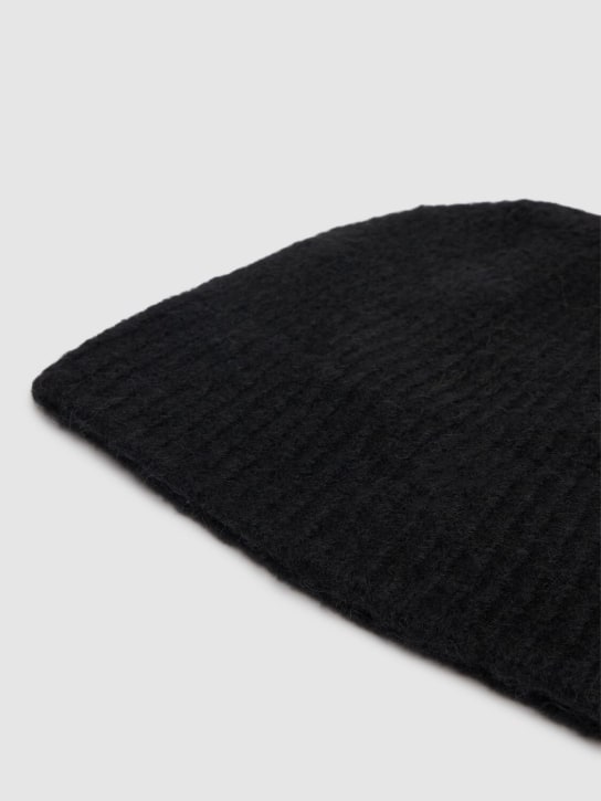 Dries Van Noten: Moss alpaca blend beanie - Black - men_1 | Luisa Via Roma