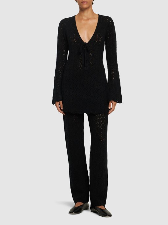 The Garment: Pantalon droit en crochet de laine Canada - Noir - women_1 | Luisa Via Roma