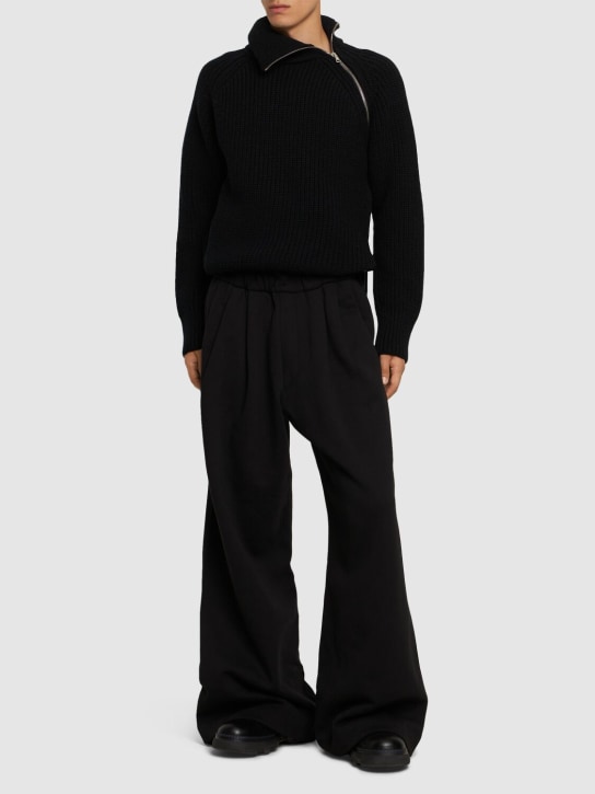 Dries Van Noten: Hama double pleat wide leg sweatpants - men_1 | Luisa Via Roma