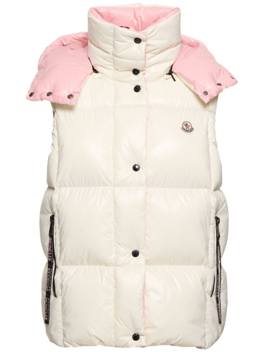 Moncler: Luzule nylon laqué down vest - Silk White - women_0 | Luisa Via Roma