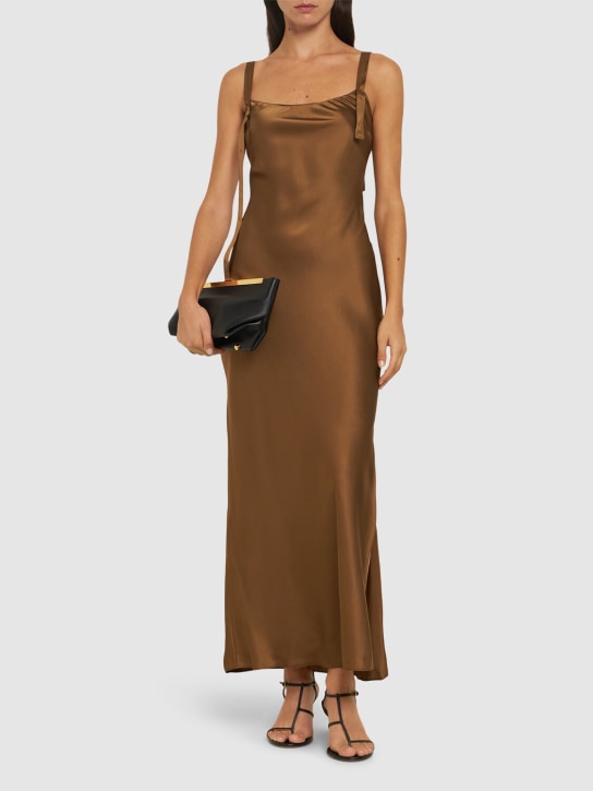 The Garment: Catania long silk satin slip dress - women_1 | Luisa Via Roma