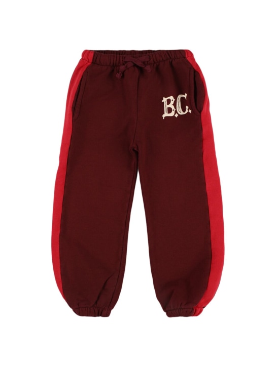 Bobo Choses: Printed cotton sweatpants - Red - kids-girls_0 | Luisa Via Roma