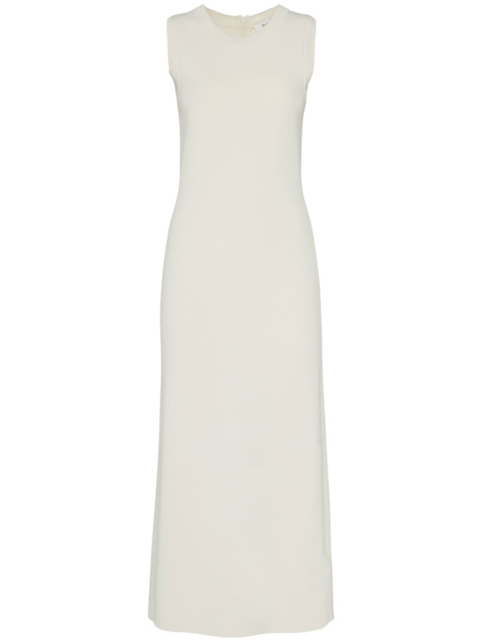 Max Mara: Visiera sleeveless crepe midi dress - women_0 | Luisa Via Roma