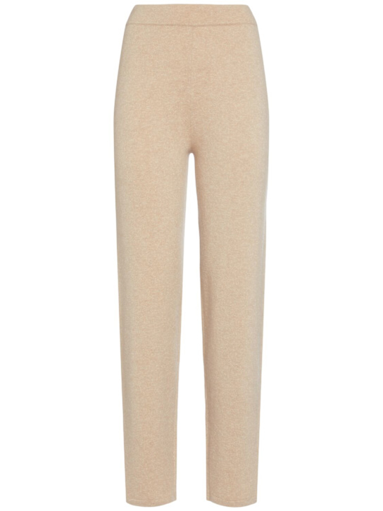 Max Mara: Larix cashmere blend knit straight pants - women_0 | Luisa Via Roma
