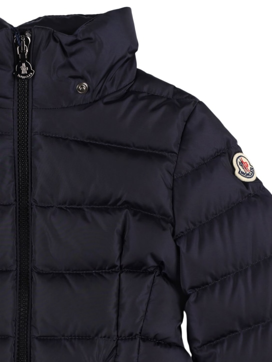 Moncler: Charpal nylon down long jacket - kids-girls_1 | Luisa Via Roma