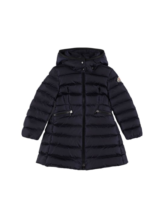 Moncler: Charpal nylon down long jacket - kids-girls_0 | Luisa Via Roma