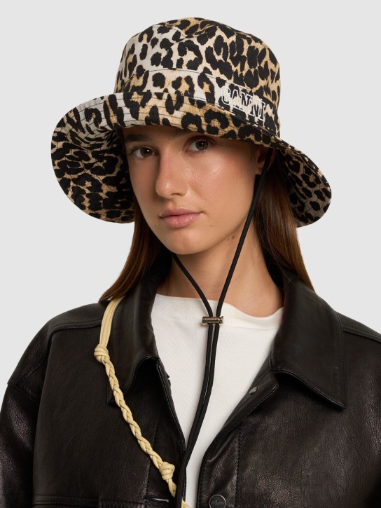 GANNI: Fisherman printed bucket hat - women_1 | Luisa Via Roma
