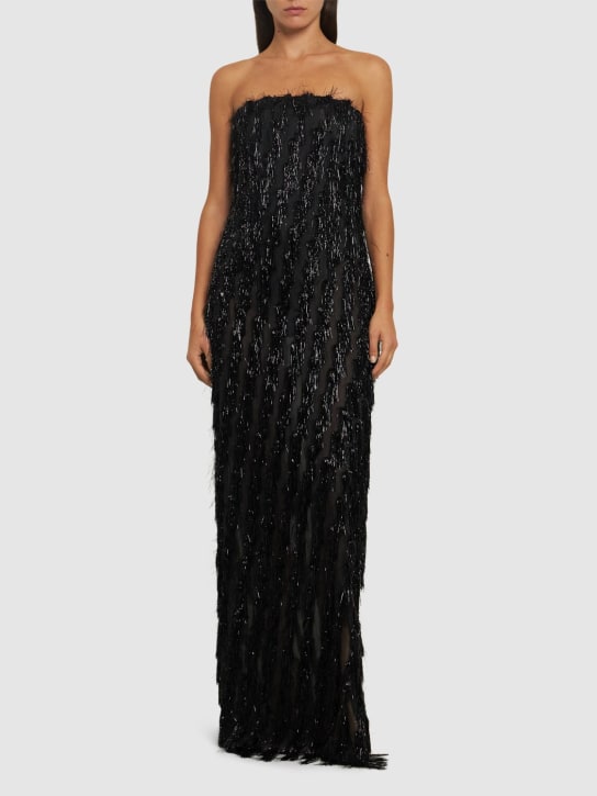 Stella McCartney: Fringed viscose blend long dress - women_1 | Luisa Via Roma