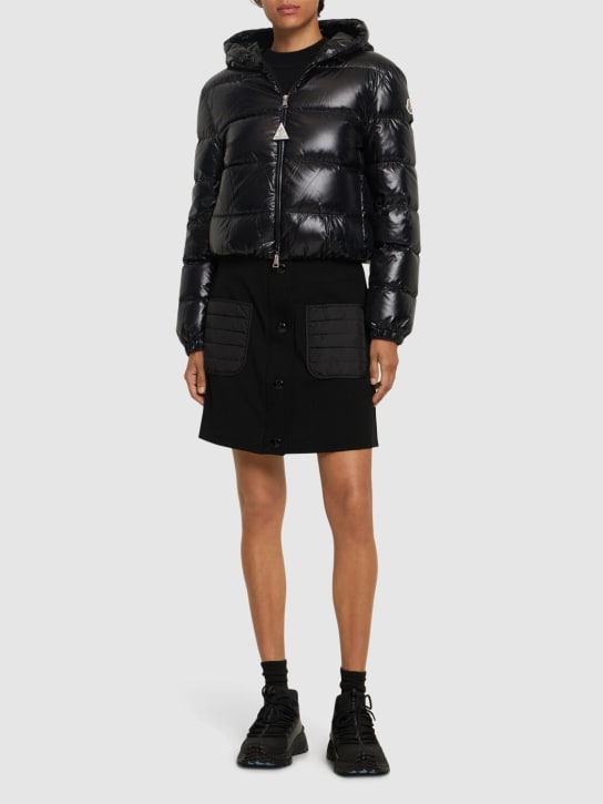 Moncler: Bayard nylon laqué down jacket - Black - women_1 | Luisa Via Roma