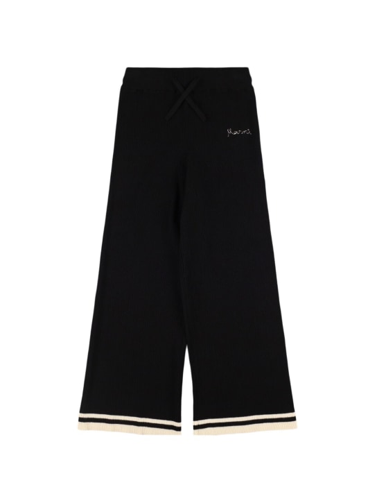 Marni Junior: Cotton & cashmere knit pants - Black - kids-girls_0 | Luisa Via Roma