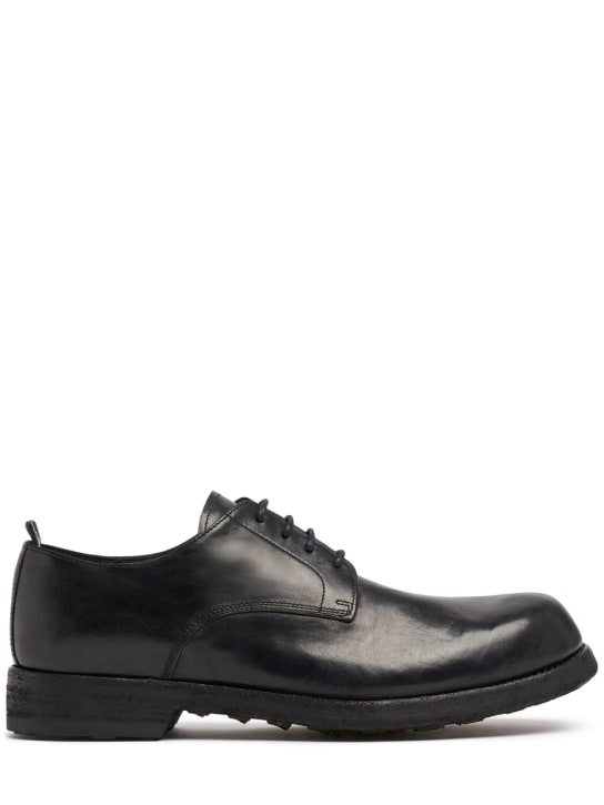 Officine Creative: Bulla leather lace-up shoes - Black - men_0 | Luisa Via Roma