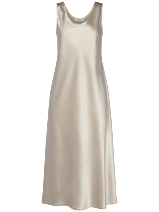 Max Mara: Banjo silk satin midi dress - women_0 | Luisa Via Roma