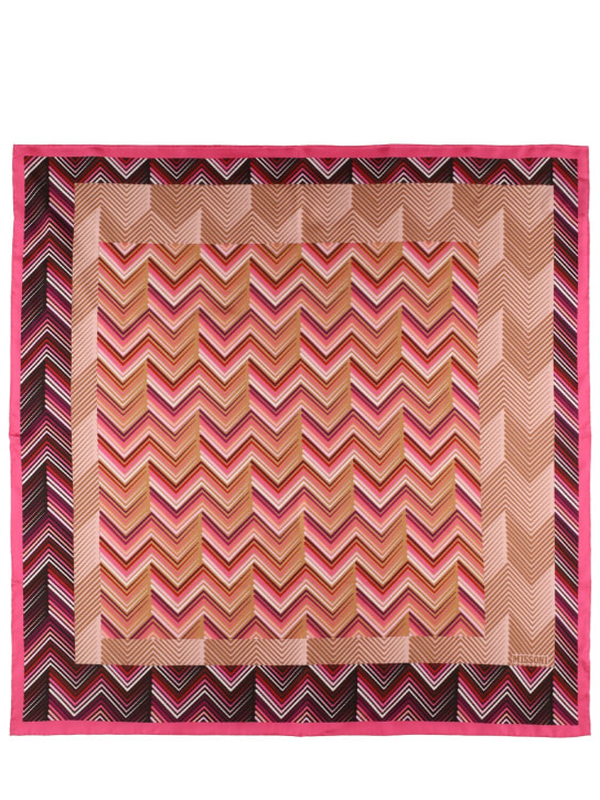 Missoni: Printed silk scarf - Fuchsia - women_0 | Luisa Via Roma