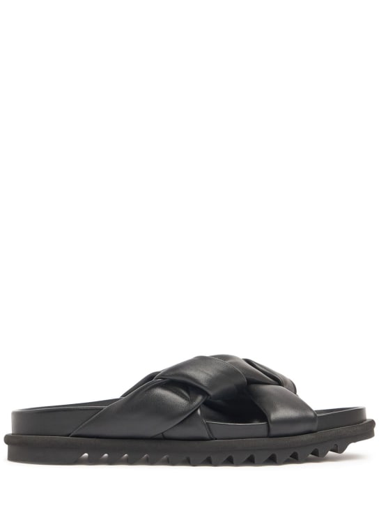 Dries Van Noten: Leather smooth sandals - men_0 | Luisa Via Roma