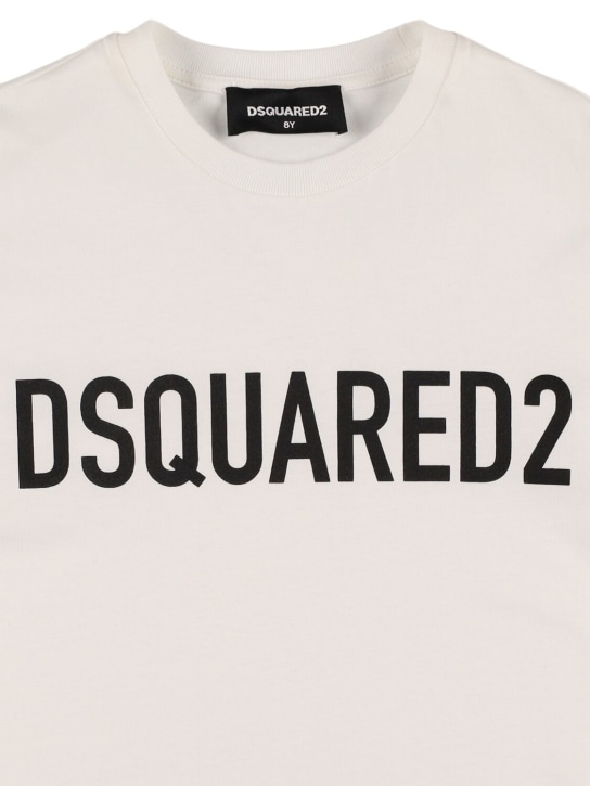 Dsquared2: Printed cotton jersey t-shirt - White - kids-boys_1 | Luisa Via Roma