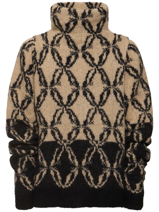 Dries Van Noten: Maglia collo alto jacquard Monier - Natural - men_0 | Luisa Via Roma