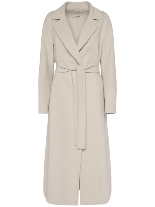 'S Max Mara: Elisa wool belted long coat - Beige - women_0 | Luisa Via Roma