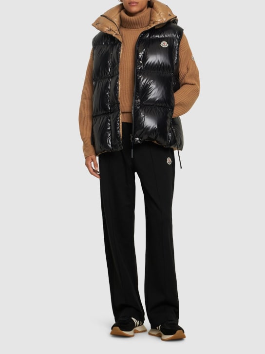 Moncler: Luzule nylon laquè down vest - 黑色 - women_1 | Luisa Via Roma