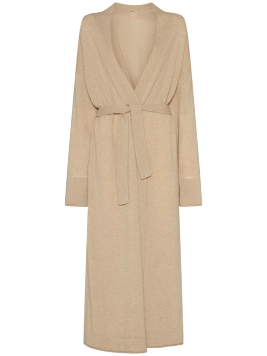 Max Mara: Cardigan lungo Asbuurg in cashmere / cintura - women_0 | Luisa Via Roma