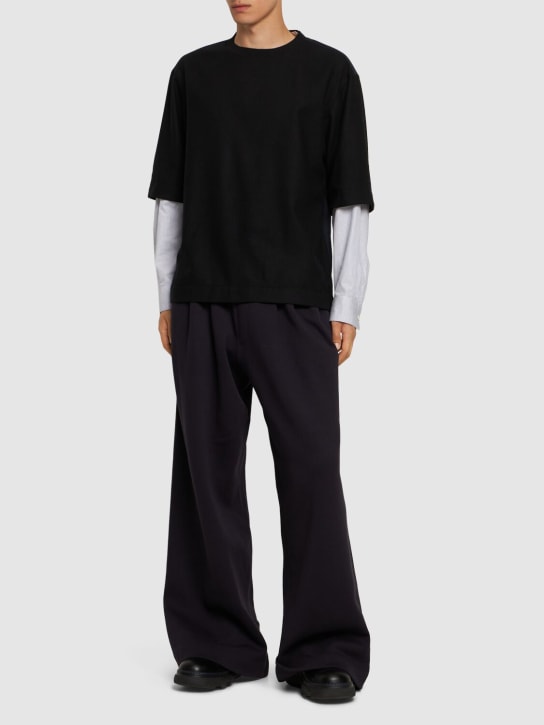 Dries Van Noten: Hama double pleat wide leg sweatpants - men_1 | Luisa Via Roma