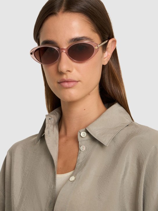 Versace: Lunettes de soleil rondes en acétate - Rose - women_1 | Luisa Via Roma