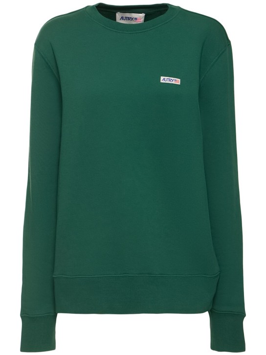 Autry: Sweatshirt mit rundem Ausschnitt - Jersey Green - women_0 | Luisa Via Roma