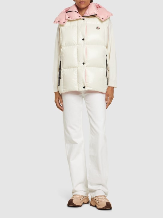 Moncler: Luzule nylon laqué down vest - Silk White - women_1 | Luisa Via Roma