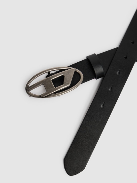 Diesel Kids: Leather belt w/logo - Black - kids-boys_1 | Luisa Via Roma