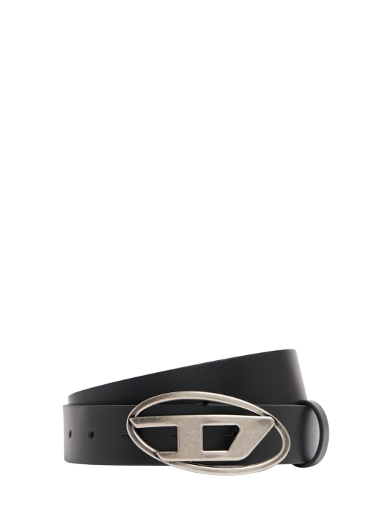 Diesel Kids: Leather belt w/logo - Black - kids-boys_0 | Luisa Via Roma