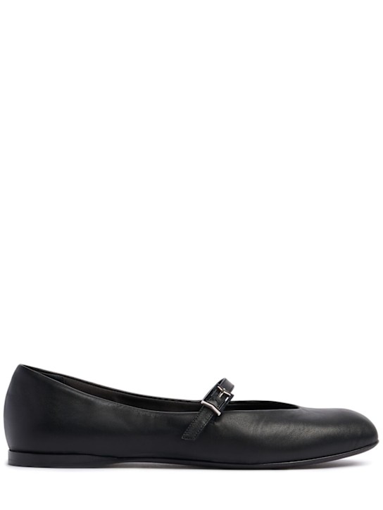 Max Mara: 10mm MMBallet leather ballerina flats - women_0 | Luisa Via Roma