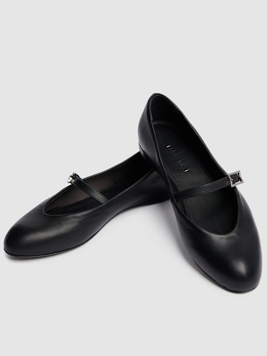 Max Mara: 10mm MMBallet leather ballerina flats - women_1 | Luisa Via Roma