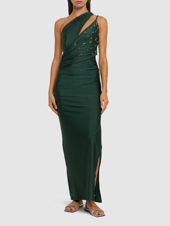 Baobab: Lia embellished one shoulder maxi dress - Green - women_1 | Luisa Via Roma