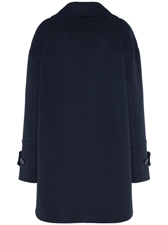 'S Max Mara: Vania wool double breasted short coat - Navy - women_4 | Luisa Via Roma
