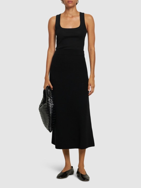 Max Mara: Agile wool long skirt - Black - women_1 | Luisa Via Roma