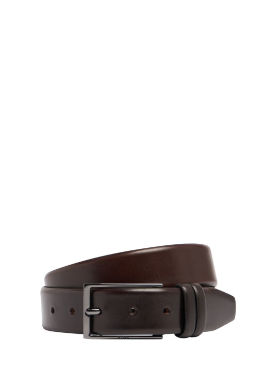 Boss: Carmello leather belt - Brown - men_0 | Luisa Via Roma