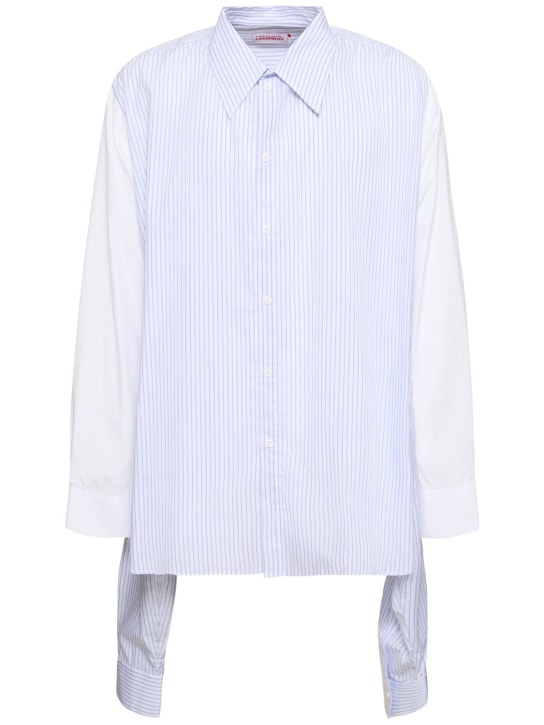 Charles Jeffrey LOVERBOY: Camicia Hug con pannello posteriore lungo - White-blue Stri - men_0 | Luisa Via Roma