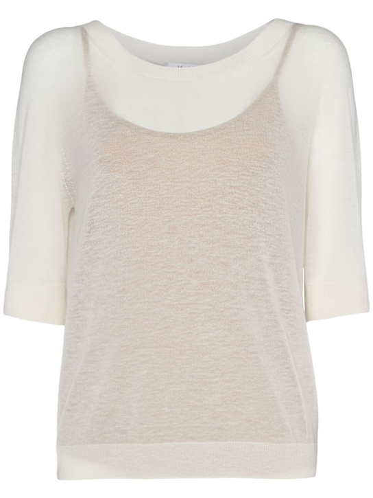 Max Mara: Negelia 七分袖ウールガーゼトップ - women_0 | Luisa Via Roma