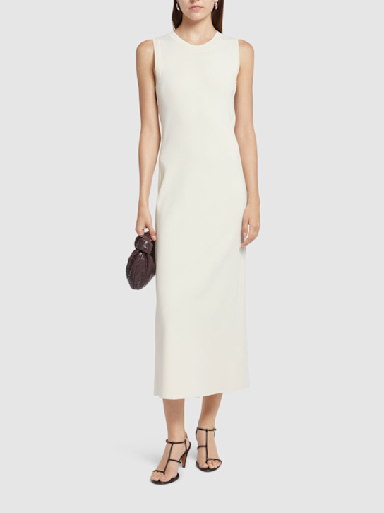 Max Mara: Visiera sleeveless crepe midi dress - women_1 | Luisa Via Roma