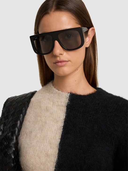 Max Mara: Eileen squared acetate sunglasses - Black/Smoke - women_1 | Luisa Via Roma