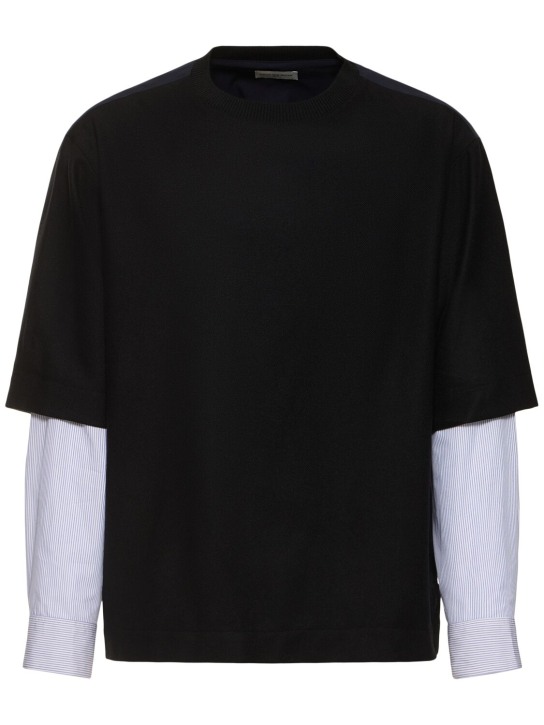 Dries Van Noten: Doppelärmeliger Strickpullover „Corrow“ - men_0 | Luisa Via Roma