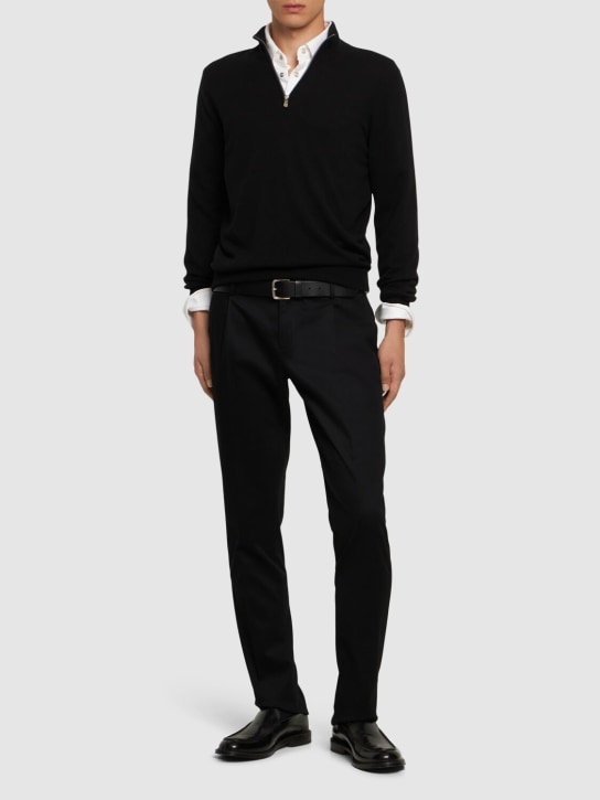 Lardini: Pantalones de algodón stretch - Negro - men_1 | Luisa Via Roma