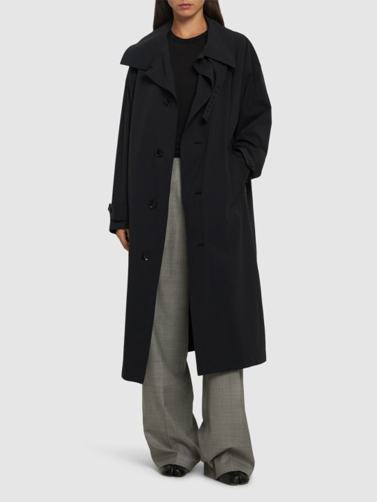 Yohji Yamamoto: Manteau long en cuir mat - Noir - women_1 | Luisa Via Roma