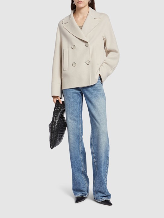 'S Max Mara: Cardy wool double breasted short coat - Beige - women_1 | Luisa Via Roma