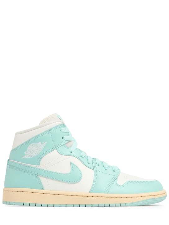 Nike: Air Jordan 1 Mid sneakers - Sail/Blue - women_0 | Luisa Via Roma